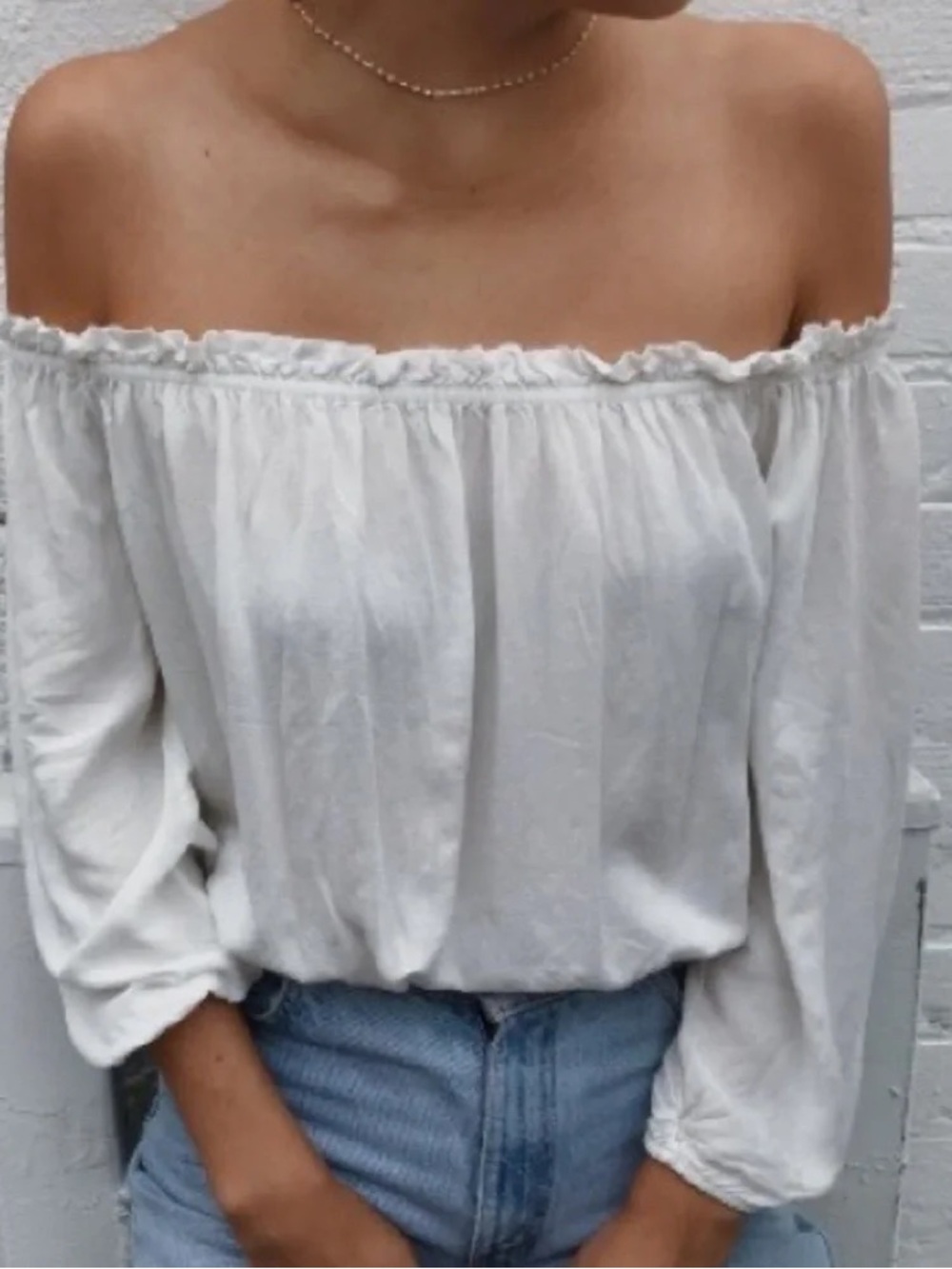 Brandy Melville Cotton Off the Shoulder Top